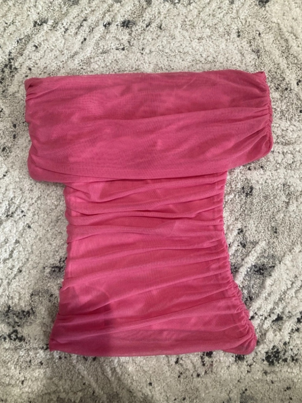 NEW Bebe Rose Pink Off Shoulder Sheer Ruched Stretchy Sexy Top XS 0 2